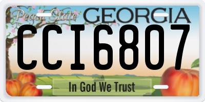 GA license plate CCI6807