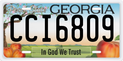 GA license plate CCI6809