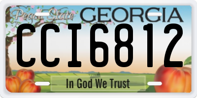 GA license plate CCI6812