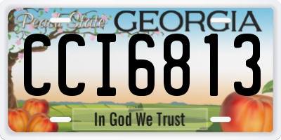 GA license plate CCI6813