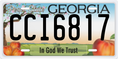 GA license plate CCI6817