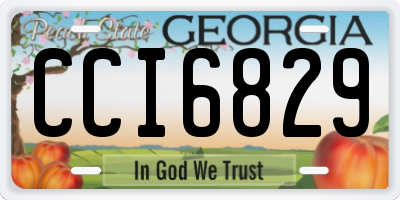 GA license plate CCI6829