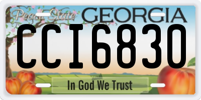 GA license plate CCI6830