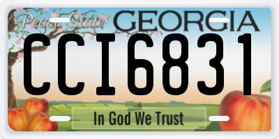 GA license plate CCI6831