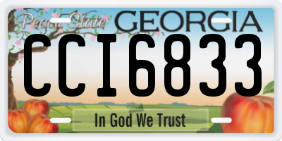 GA license plate CCI6833
