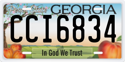 GA license plate CCI6834
