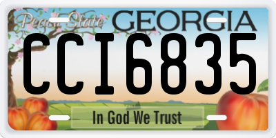 GA license plate CCI6835