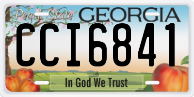 GA license plate CCI6841