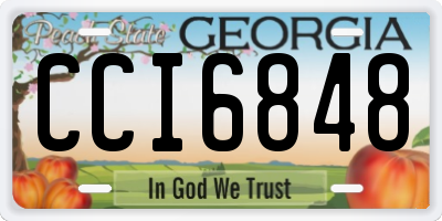 GA license plate CCI6848