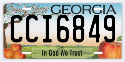 GA license plate CCI6849