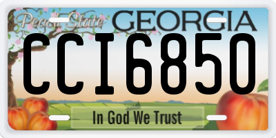 GA license plate CCI6850