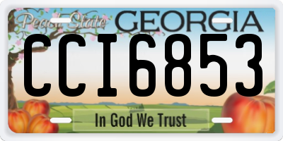 GA license plate CCI6853