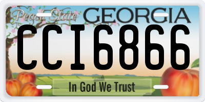 GA license plate CCI6866