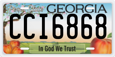 GA license plate CCI6868