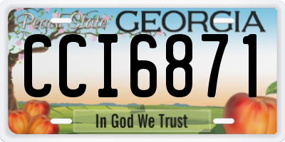 GA license plate CCI6871