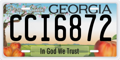 GA license plate CCI6872