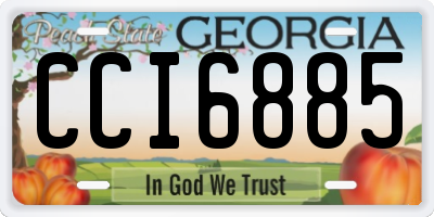 GA license plate CCI6885