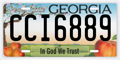 GA license plate CCI6889