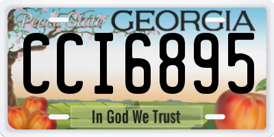 GA license plate CCI6895