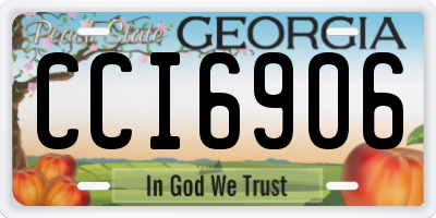 GA license plate CCI6906