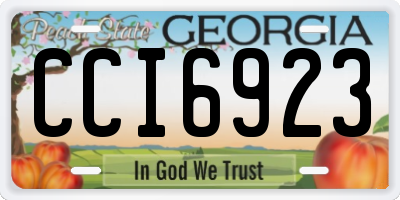 GA license plate CCI6923