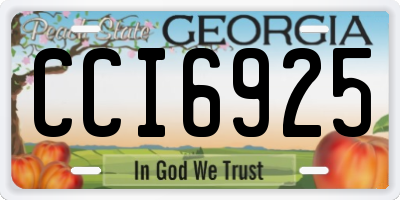 GA license plate CCI6925