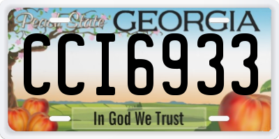 GA license plate CCI6933