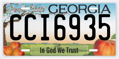GA license plate CCI6935