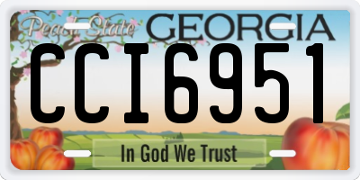 GA license plate CCI6951