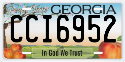 GA license plate CCI6952