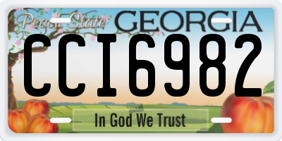 GA license plate CCI6982