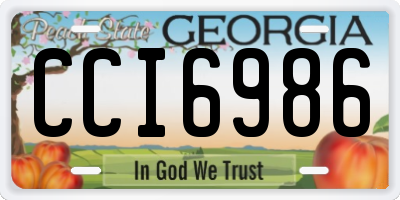 GA license plate CCI6986