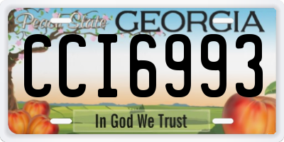 GA license plate CCI6993
