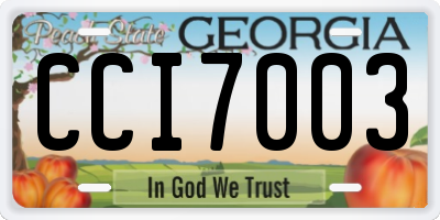 GA license plate CCI7003