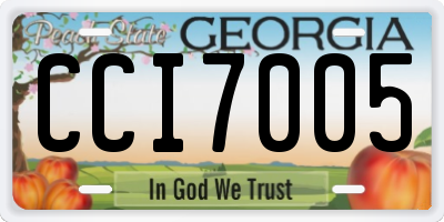 GA license plate CCI7005