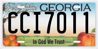 GA license plate CCI7011