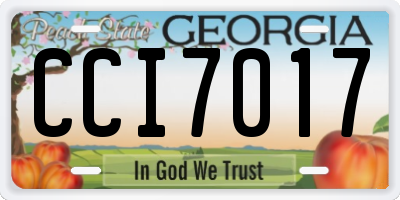 GA license plate CCI7017
