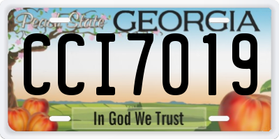 GA license plate CCI7019
