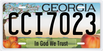 GA license plate CCI7023