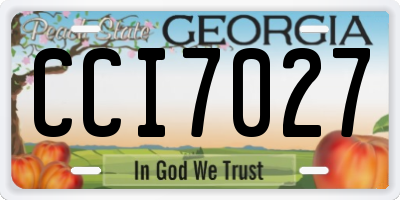 GA license plate CCI7027