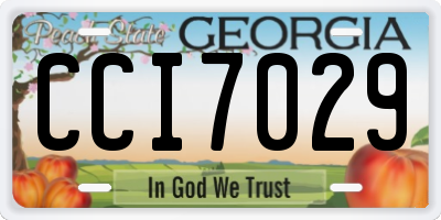 GA license plate CCI7029