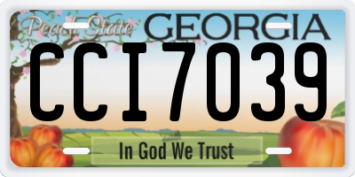 GA license plate CCI7039