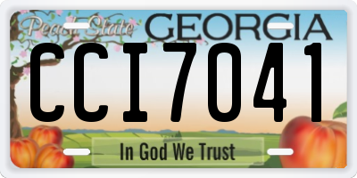 GA license plate CCI7041