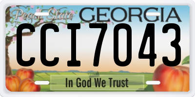 GA license plate CCI7043