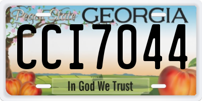 GA license plate CCI7044