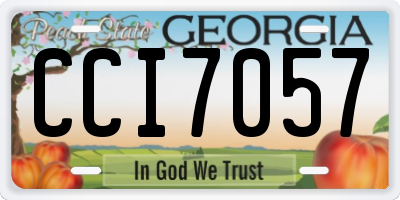 GA license plate CCI7057
