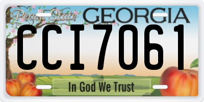 GA license plate CCI7061