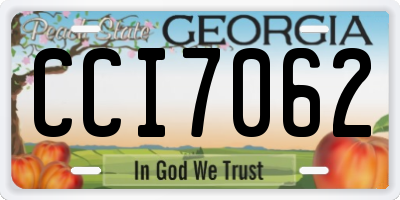 GA license plate CCI7062