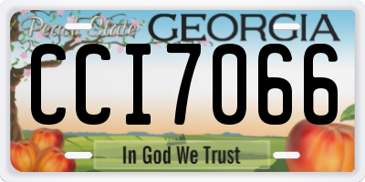GA license plate CCI7066