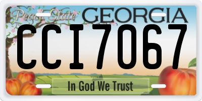 GA license plate CCI7067